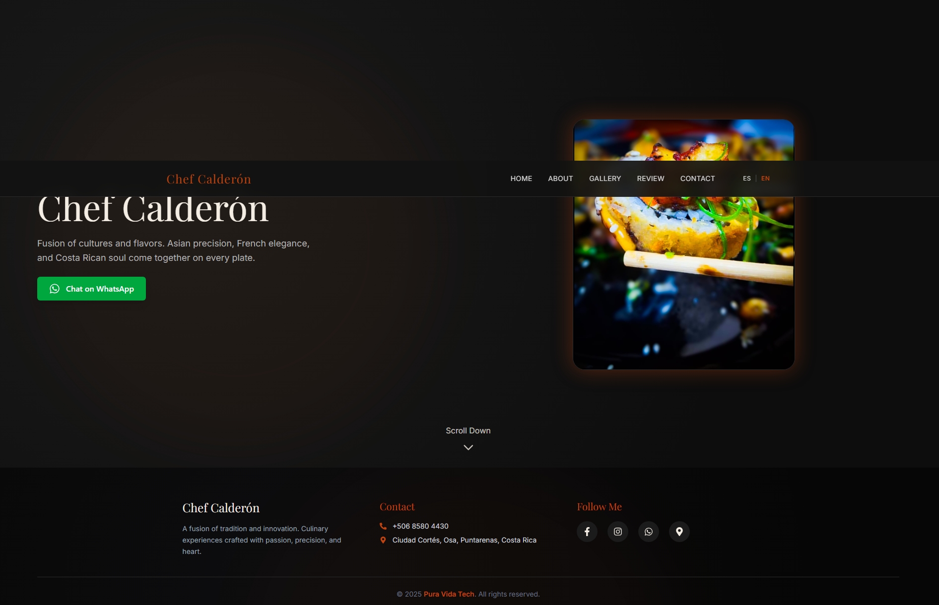 Chef Calderón website demo