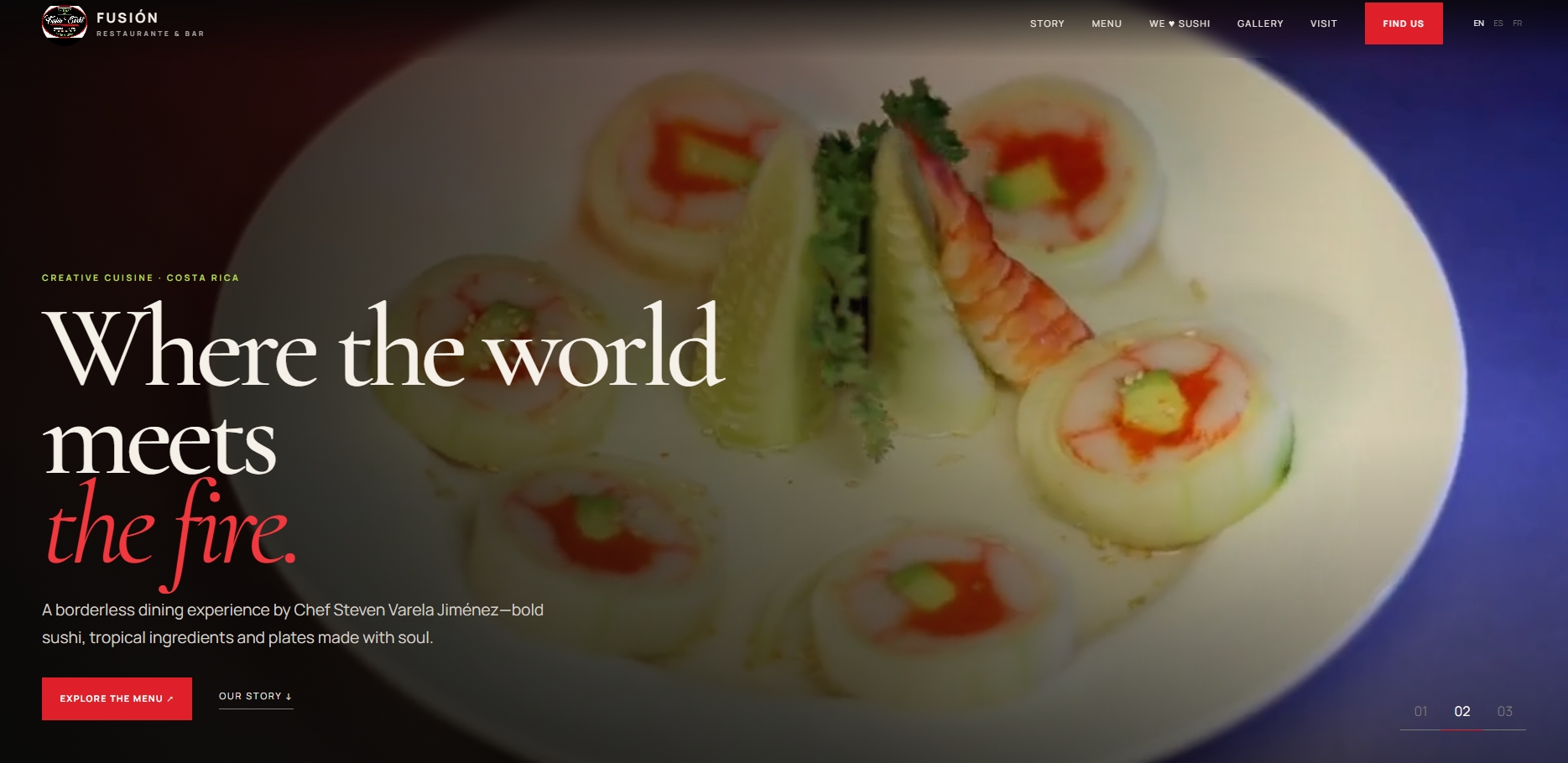 Fusión Restaurant website