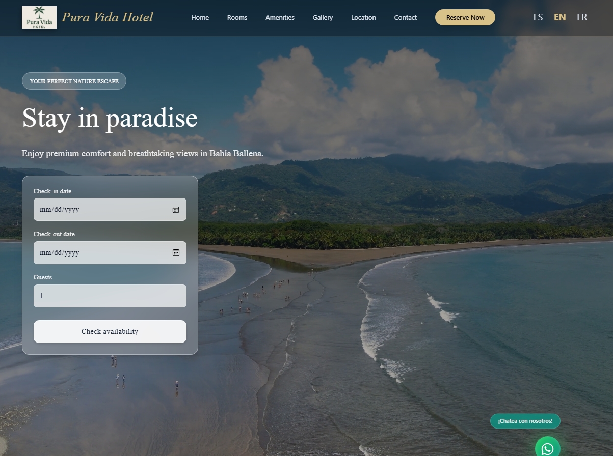 Boutique hotel website demo